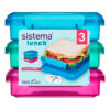 Sistema Sandwich madkasse, 3 stk. - Blå, Mint & Pink