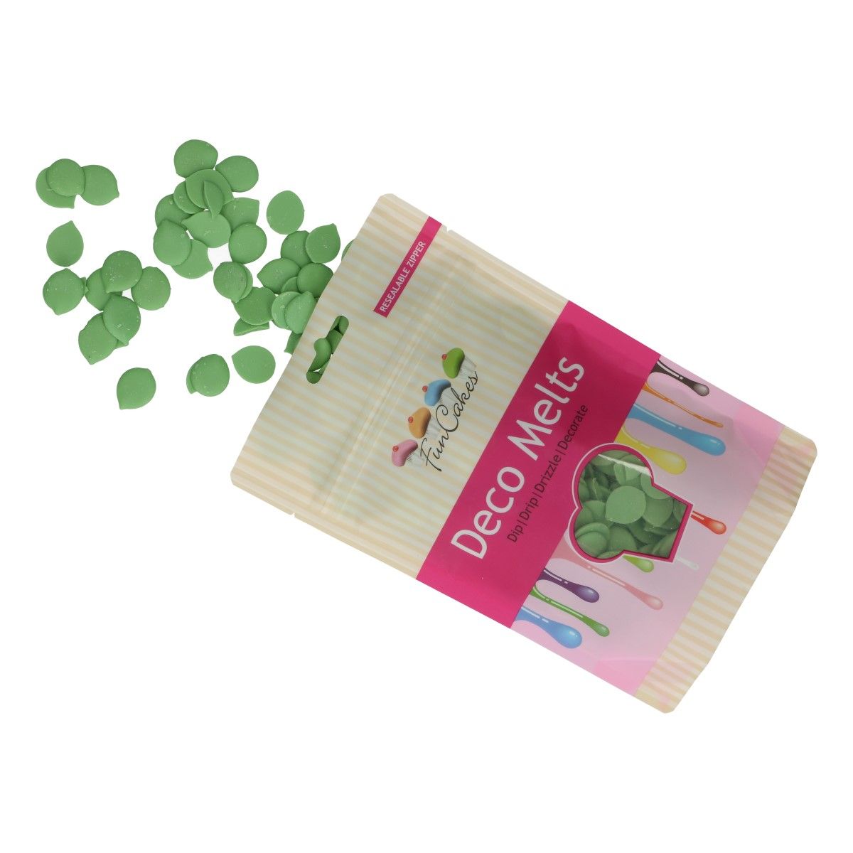 Deco Melts Grøn, 250 g - FunCakes