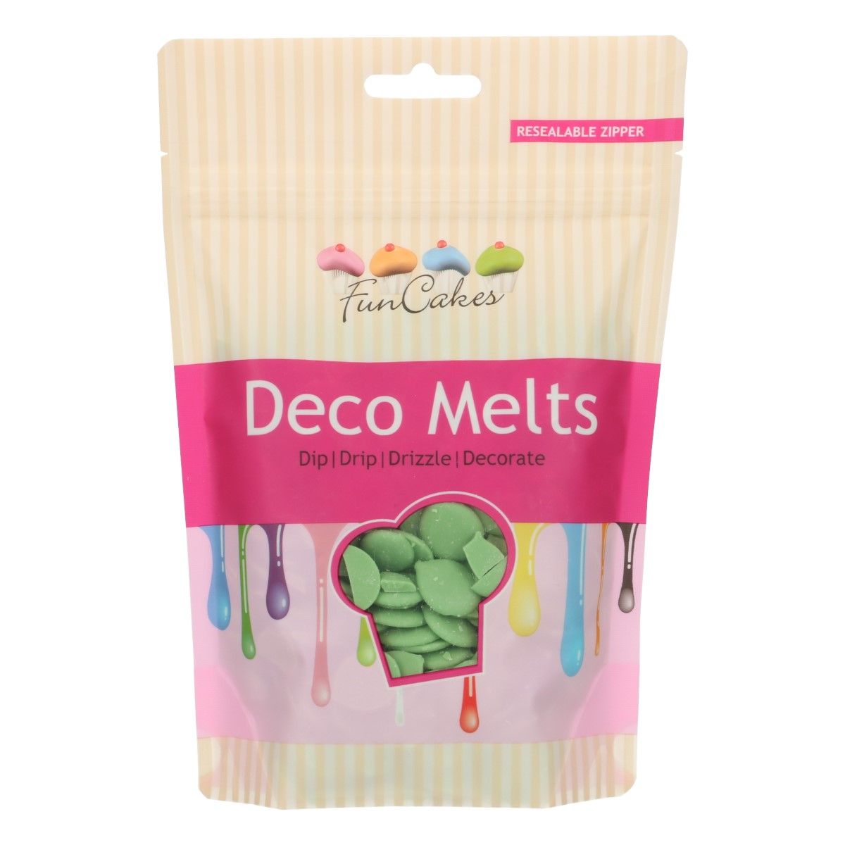 Deco Melts Grøn, 250 g - FunCakes