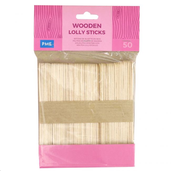 Slikkepinde i træ – Lollipop Sticks – 11cm - 50 stk
