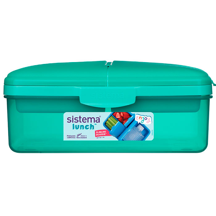 Sistema Madkasse Slimline Quaddie 1,5 L - Blå, Mint & Pink - Billede 3