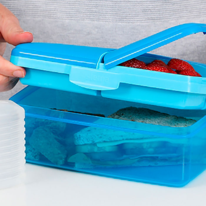 Sistema Madkasse Slimline Quaddie 1,5 L - Blå, Mint & Pink - Billede 2
