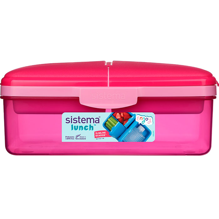Sistema Madkasse Slimline Quaddie 1,5 L - Blå, Mint & Pink - Billede 5