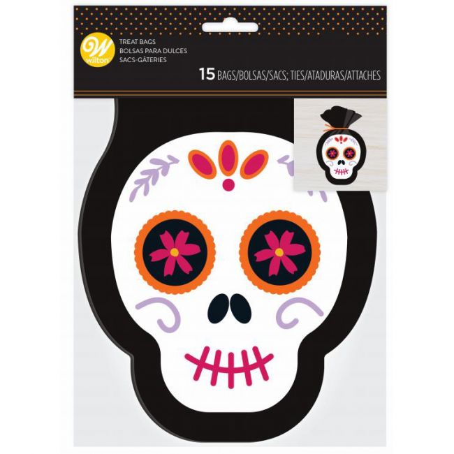 Slikpose Halloween Skelethoved 15 stk. - Wilton