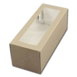Kageæske Kraft med vindue - 25 x 10 x 9 cm