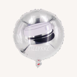 Sølv folieballon Student 45cm