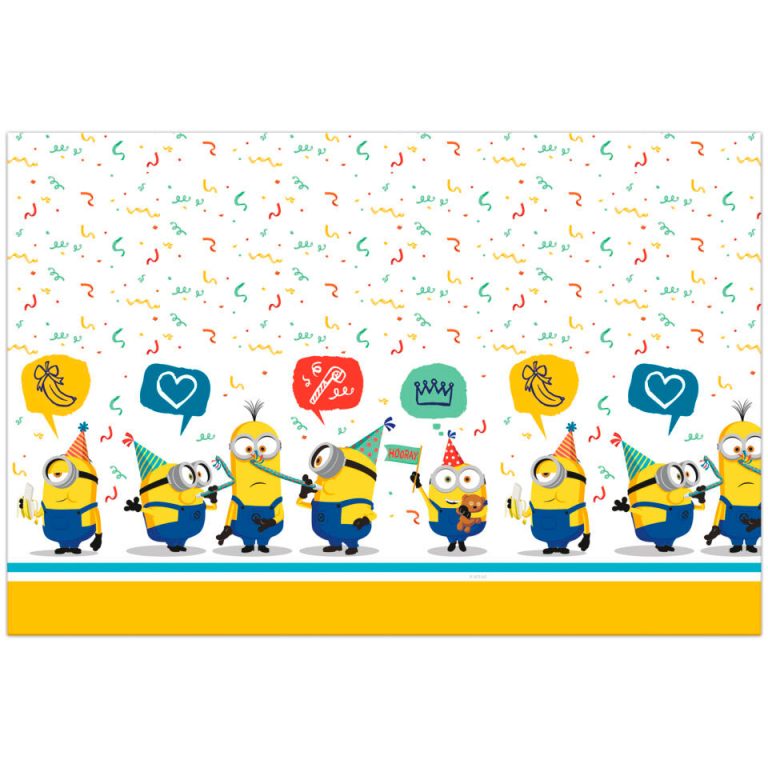 Minions Tischdecke (120x180 Cm) - Kunststofffolie, Abwaschbar, Bunte Party-Deko Für Kindergeburtstag