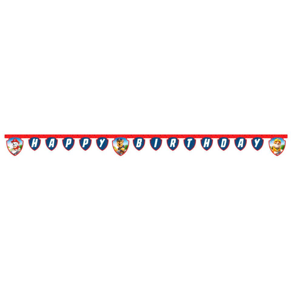 Paw Patrol Rescue Heroes banner med "Happy Birthday" - 2 m.