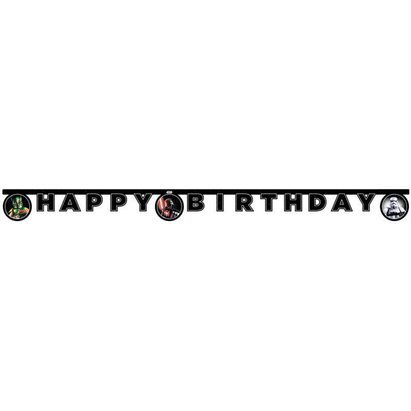 Star Wars Galaxy banner med "Happy Birthday" - 2 m.