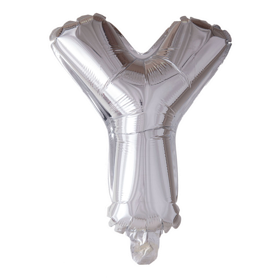 Bogstav Ballon "Y" Sølv 41 cm.