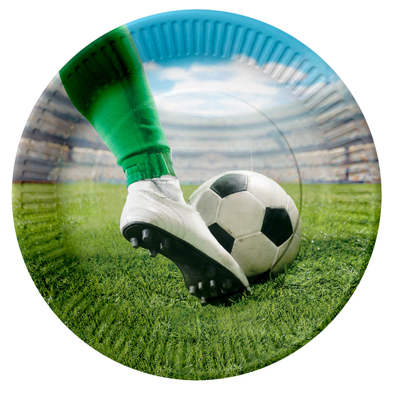 Fodbold Paptallerkner "Spark" 8 stk. - 23 cm