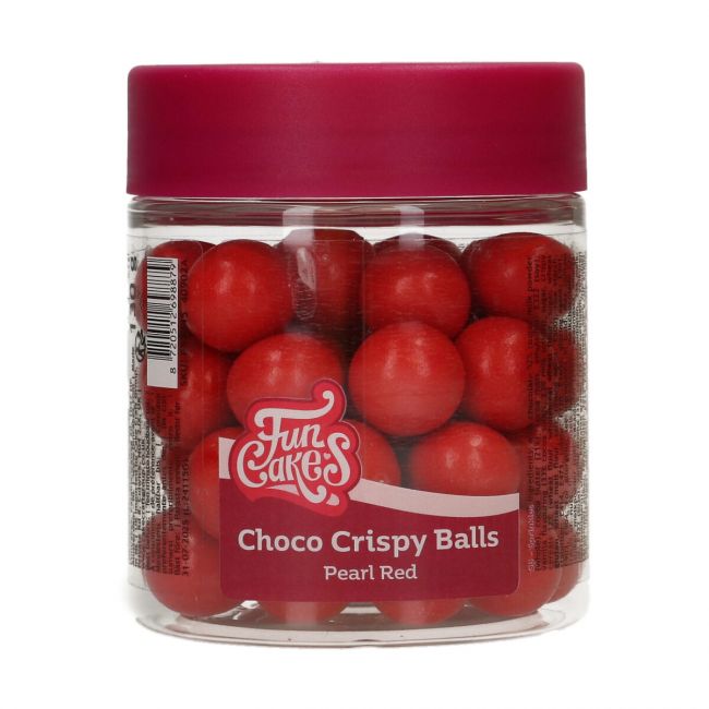 Chrispy Chokolade Kugler Pearl Red 130g. - FunCakes - Billede 2