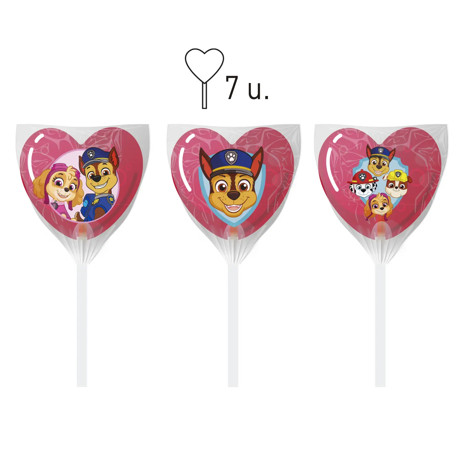 Paw Patrol Hjerte Slikkepinde 7 stk. - Dekora - Billede 2