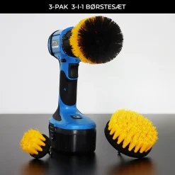 3-i-1 Børstesæt til Boremaskine – Effektiv Rengøring