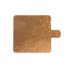 Firkantet kagepap m. tunge - 8x8 cm - Guld/Sort