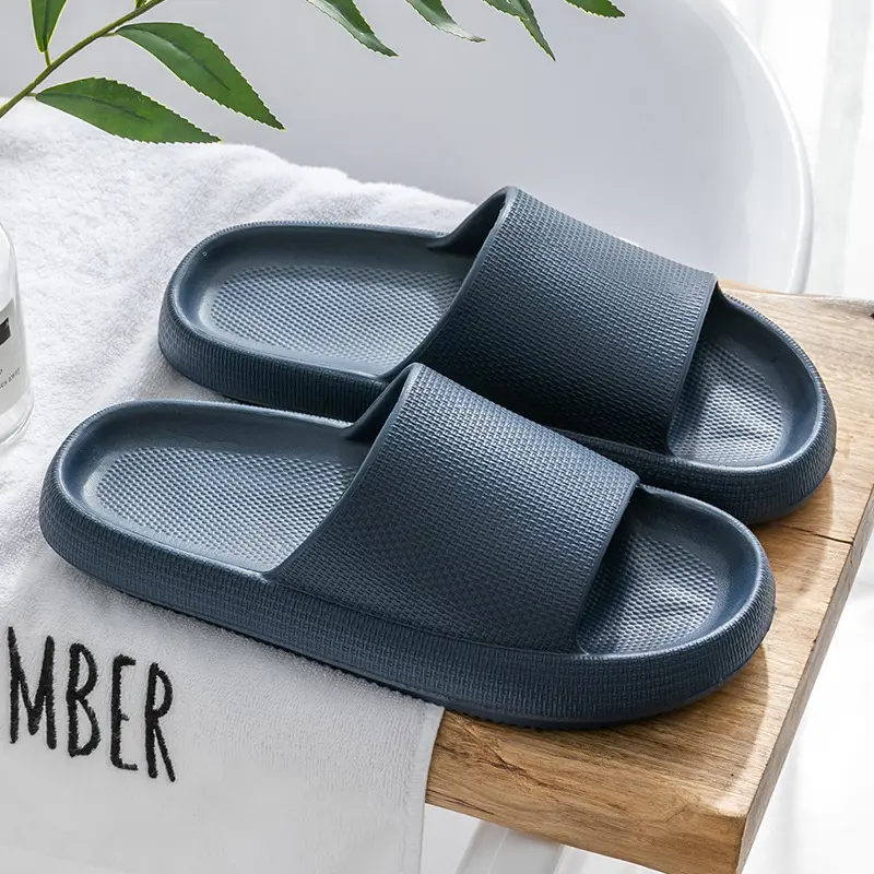 Slippers / Tøfler - Blå - "Gå på skyer" komfort - (Kendt som Happy Flops)