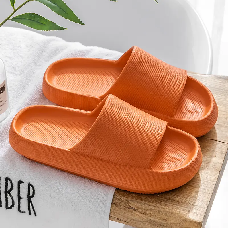 Slippers / Tøfler - Orange - "Gå på skyer" komfort - (Kendt som Happy Flops)