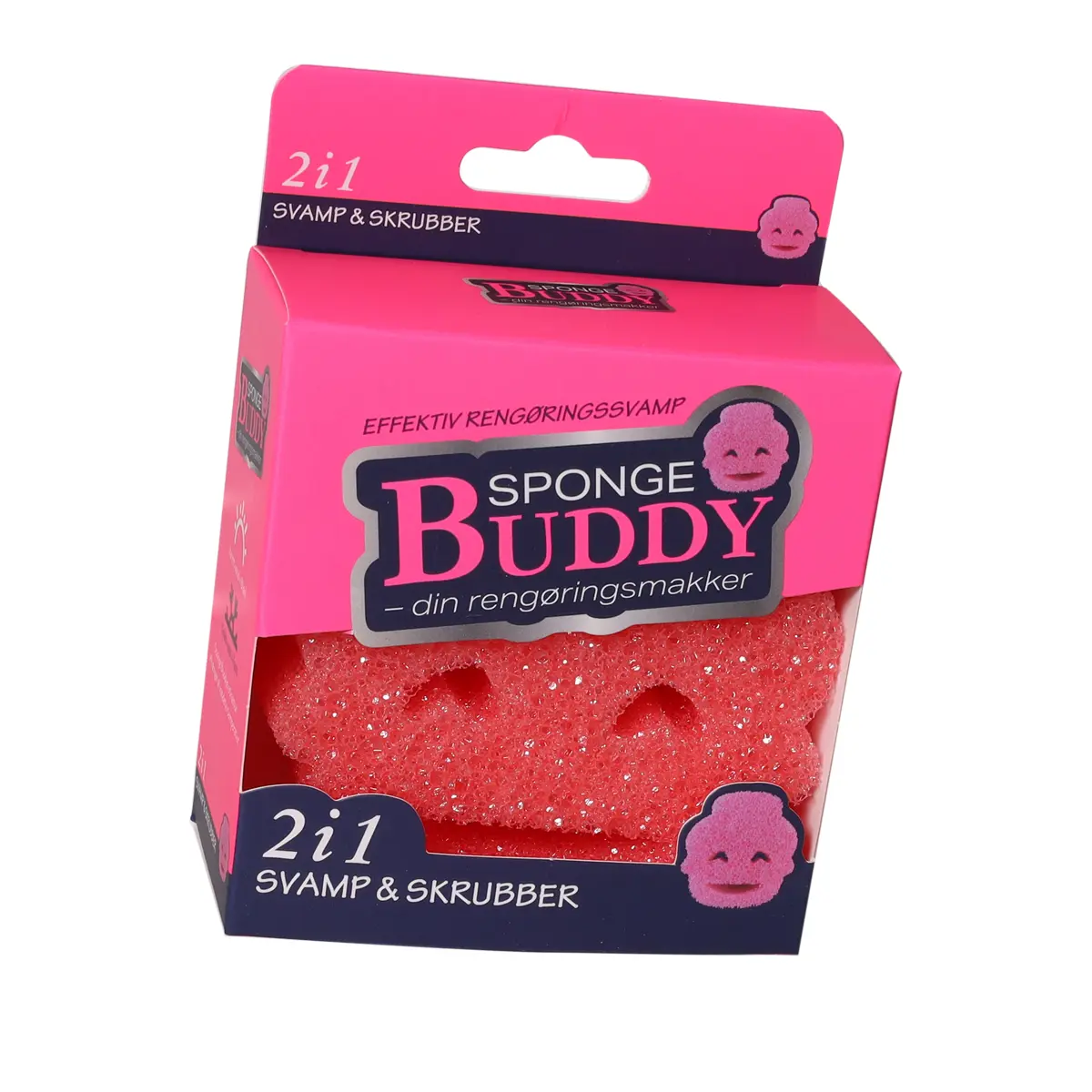 Sponge Buddy – Effektiv 2-i-1 rengøringssvamp og -skrubber - 1 stk. - Ass. farver - Billede 4