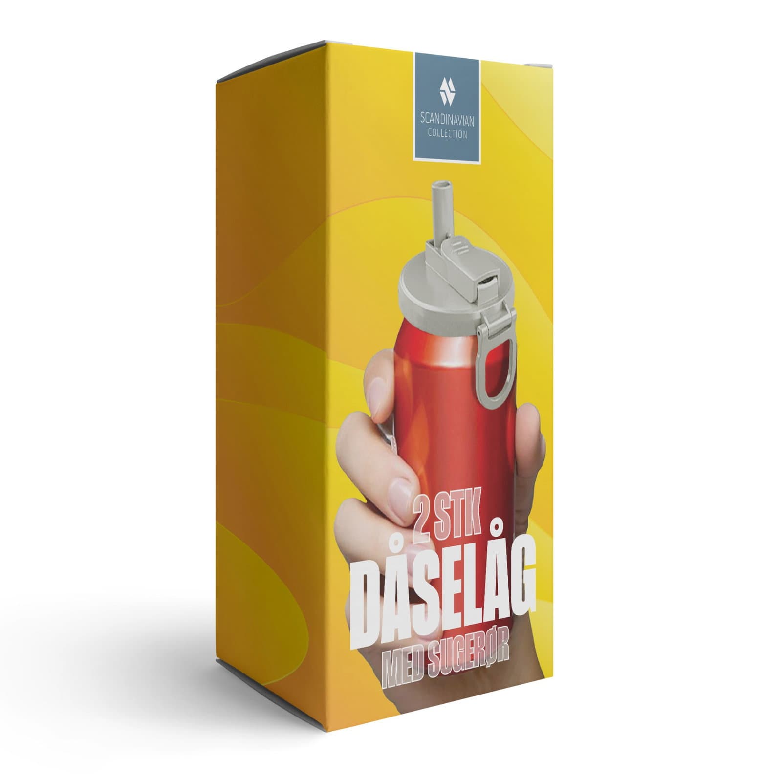 Dåselåg med sugerør - 2 stk. - Scandinavian Collection - Billede 5