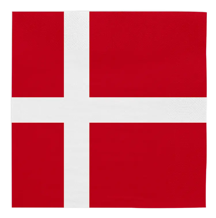 Dannebrog Servietter 33x33 cm - 20 stk.