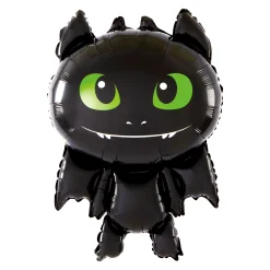 Halloween Folieballon Sort Drage - 86 x 56 cm