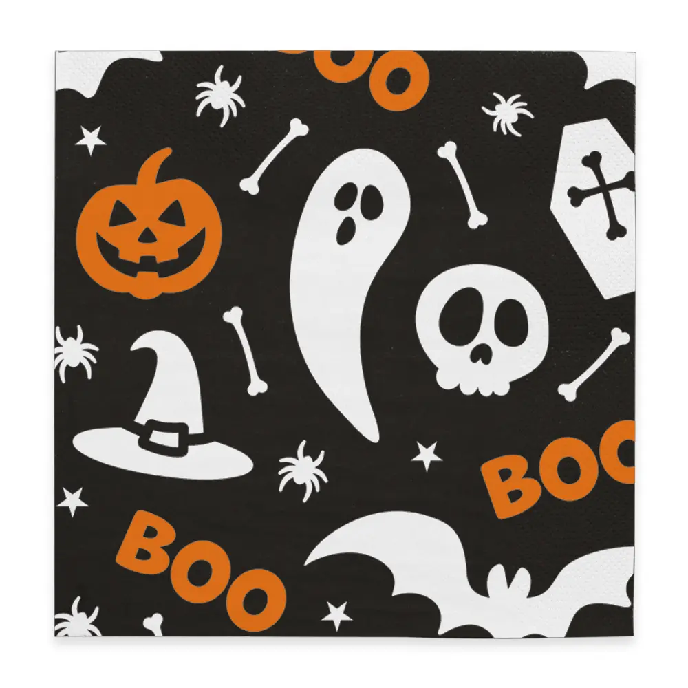 Halloween Servietter 33x33 cm BOO! - 20 stk.
