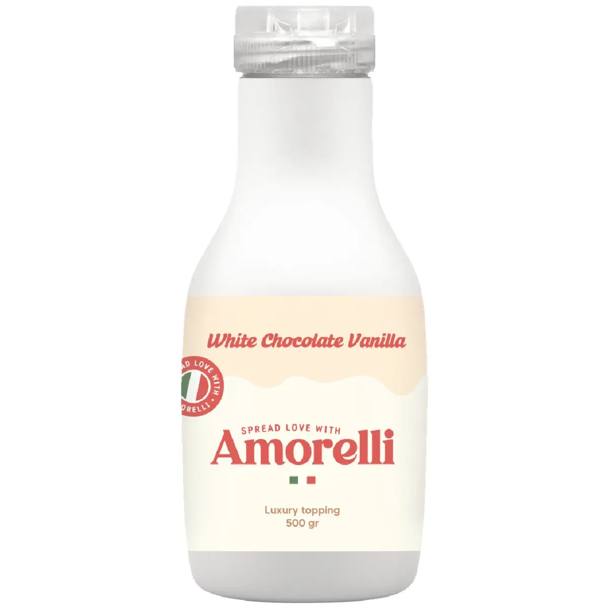 Hvid Chokolade & Vanilje Topping 500 g - Amorelli