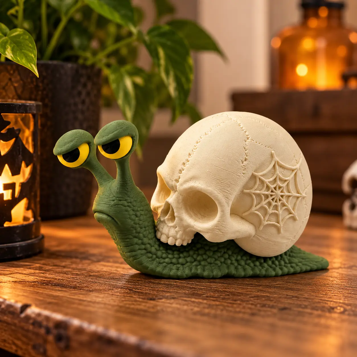 Kraniesnegl Skull Snail Grumpy Monsters 3D-Printet Figur - Billede 3