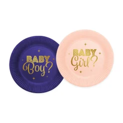 Paptallerkener Gender Reveal 19 cm - 8 stk.
