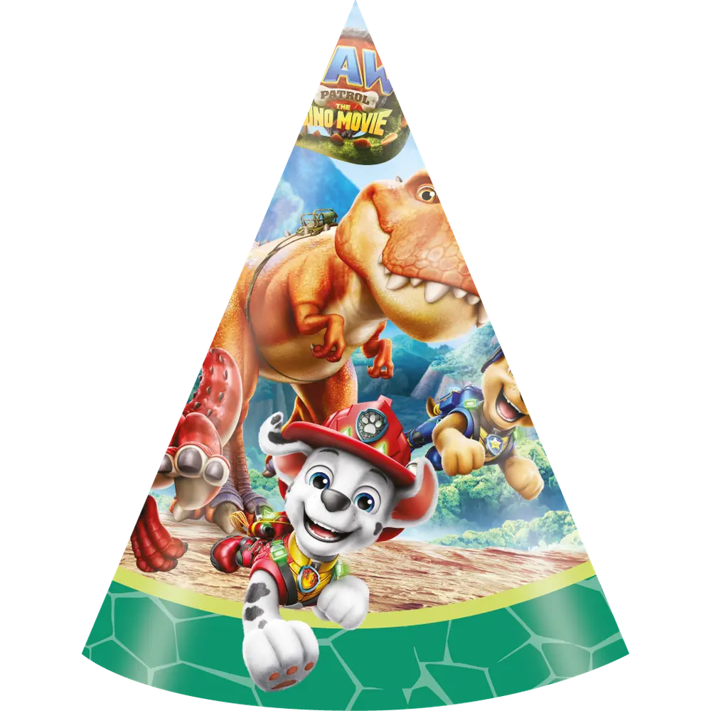 Paw Patrol Dino Fødselsdagshatte - 6 stk.