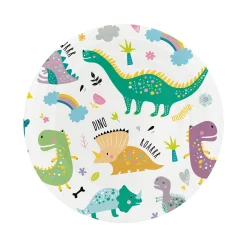 Dinosaur Paptallerkener 18 cm - 6 stk