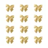 Julesløjfer i guld – 5 × 5,5 cm, 12 stk. – PartyPal
